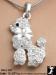 Poodle Necklace: Rhinestone Poodle Pendant Necklace Bow
