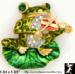 Frog Pin: Musical Frog on Lily Pad Playing Bass Fiddle Pin