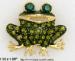 Frog Pin: Crouching Frog Pin | Rhinestone Enamel Frog Brooch