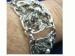 Vintage Wide Silver Tone Lacy Flower Bracelet