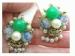 Vintage Signed Art Faux Pearls & Confetti Beads Earrings