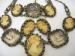 3 Piece Cameo SET Necklace, Bracelet & Pierced Earrings