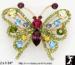 Butterfly Pin: Multi Color Rhinestone Butterfly Brooch Pin