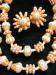 Vintage 2 Strand Peach & White Bead Necklace & Earrings Set