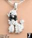 Poodle Necklace: Rhinestone Poodle Pendant Necklace Blk Bow