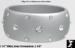 Bangle: Wide Silver Plastic Rhinestone Bangle Bracelet