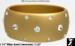 Bangle: Wide Gold Plastic Rhinestone Bangle Bracelet