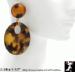 Tortoise Earrings: Simulated Tortoise Drop Hoop Earrings