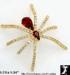 Spider Pin: Rhinestone Spider Brooch, Ruby Red Spider Pin