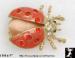 Ladybug Pin: Orange Enamel Rhinestone Ladybug Brooch Pin GT