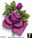 Rose Pin: Huge Fuchsia Crystal Rhinestone Rose Brooch Pin '