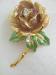 Princess Diana Rose Brooch/Pin Enamel Rhinestones Signed