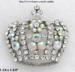 Crown Pin: Aurora Borealis Rhinestone Crown Brooch, Crown