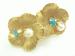 Vintage Signed Star Flower Cultured Pearl Gold Tone Earrings