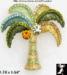 Palm Tree Pin: Rhinestone Enamel Palm Tree Brooch Pin