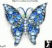 Butterfly Pin: Swarovski Rhinestone Blue Butterfly Brooch