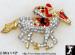Horse Jockey Pin: Rhinestone Horse Equestrian Derby Pin
