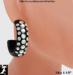Black Plastic Rhinestone Half Hoop Earrings, Plastic Earring