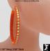 Orange Plastic Inside Outside Rhinestone Hoop Earrings