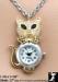 Watch Pendant Necklace: Rhinestone Cat Watch Necklace 2 Tone