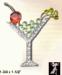 Martini Pin: Rhinestone Apple Martini Christmas Martini Pin