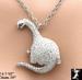 Watch Pendant Necklace: Rhinestone Dinosaur Watch Necklace '