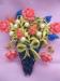 Set Brooch & Post Earrings Flowers Faux Coral, Pearls Enamel