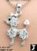 Poodle Pendant Necklace: Poodle Necklace AB Rhinestone Bow
