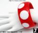 Plastic Bangle Bracelet: Red White Polka Dot Plastic Bangle