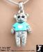Boy Baby Teddy Bear Pendant Necklace; Teddy Bear Necklace