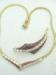 Rhinestone & Red Enamel Deco-Modern Necklace & Pin SET