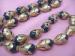 Vintage Necklace Blue Stone, Brass & Silver Tone Petals