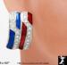 Patriotic Clip Earrings: Patriotic Rhinestone Clip Earrings