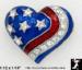 Patriotic Heart Pin: American Flag Motif Heart Pin Patriotic