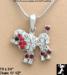 Poodle Pendant Necklace | Red Rhinestone Poodle Necklace