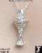Cocktail Pendant Necklace: Rhinestone Cocktail Drink Necklac