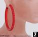 Red Lucite Red Rhinestone Hoop Earrings, Lucite Earrings