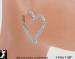 Heart Hoop Earrings: Rhinestone Heart Hoop Earrings