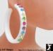 Earrings: White Plastic Pastel Rhinestone Hoop Earrings