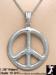 Peace Sign Necklace: Unisex Silver Tone Peace Sign Necklace