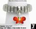 Stretch Ring: Orange Butterfly Charm Watch Band Stretch Ring
