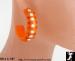 Orange Plastic Rhinestone Half Hoop Earrings AB Orange RS