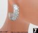 Silver Plastic Rhinestone Half Hoop Earrings AB Clear RS