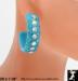 Turquoise Plastic Rhinestone Half Hoop Earrings AB Aqua RS
