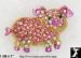 Pig Pin: Pink Rhinestone Pig Brooch Pin, Animal Jewelry Pig