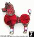 Poodle Pin: Red Dentelle Rhinestone Poodle Pin Brooch