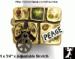 Peace Sign Stretch Ring: Peace Symbol Patchwork Stretch Ring