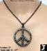 Peace Sign Necklace: Black Japanned Peace Sign Necklace