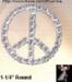 Peace Sign Pin: Rhinestone Peace Sign Pin,  Peace Symbol Pin