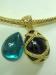 Signed Joan Rivers Bold Necklace Change Tear Drops Grn/Black